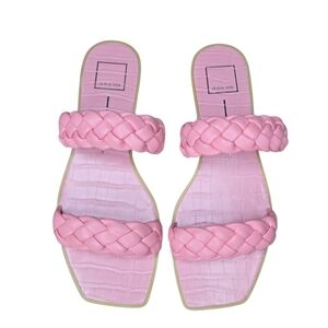 Dolce Vita Womens Indy Rose Pink Braided Stella Flats Slide Sandals 9.5
